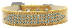 Three Row AB Crystal Ice Cream Dog Collar