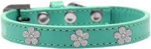 Silver Flower Widget Dog Collar