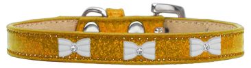 White Bow Widget Dog Collar