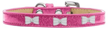 White Bow Widget Dog Collar