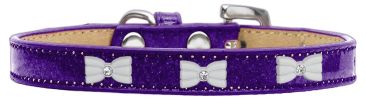 White Bow Widget Dog Collar