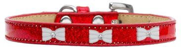 White Bow Widget Dog Collar