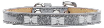 White Bow Widget Dog Collar