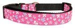 Butterfly Nylon Ribbon Collar (size: Pink XS)