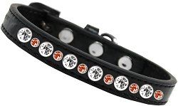 Posh Halloween Jeweled Dog Collar (size: Black Size 12)
