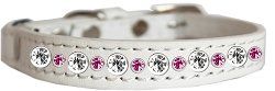 Posh Jeweled Cat Collar (size: White with Bright Pink Size 14)