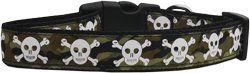 Camo Skulls Nylon Dog Collar (size: XS)