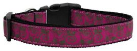 Pink and Lime Swirly Nylon Dog Collar