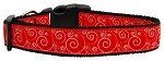 Red and White Swirly Nylon Dog Collar (size: XS)