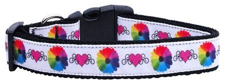 Technicolor Love Nylon Dog Collar (size: XL)