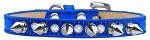 Crystal and Silver Spikes Dog Collar (size: Blue Ice Cream Size 16)