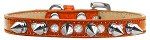 Crystal and Silver Spikes Dog Collar (size: Orange Ice Cream Size 16)