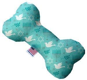 Peace and Hanukkah Canvas Bone Dog Toy (size: 10 Inch)