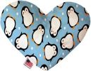 Penguins in Blue Canvas Heart Dog Toy