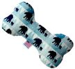 Winter Bear Tracks Canvas Bone Dog Toy