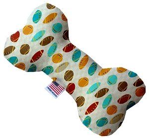 Football Frenzy Canvas Bone Dog Toy (size: 8 Inch)