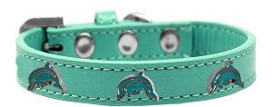 Dolphin Widget Dog Collar (size: Aqua Size 20)