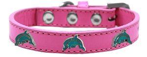 Dolphin Widget Dog Collar (size: Bright Pink Size 20)