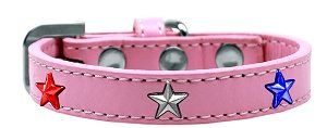 Red, White and Blue Stars Widget Dog Collar (size: Light Pink Size 18)