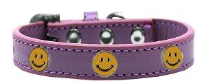 Happy Face Widget Dog Collar (size: Lavender Size 20)