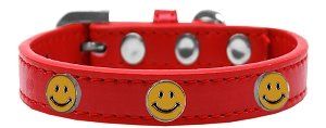 Happy Face Widget Dog Collar (size: Red Size 20)