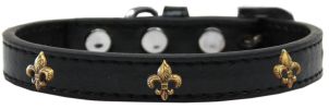Bronze Fleur De Lis Widget Dog Collar