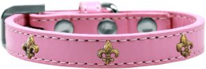 Bronze Fleur De Lis Widget Dog Collar
