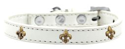 Bronze Fleur De Lis Widget Dog Collar
