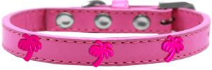 Pink Palm Tree Widget Dog Collar