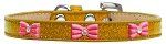 Pink Glitter Bow Widget Dog Collar