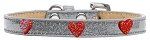 Red Glitter Heart Widget Dog Collar