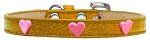 Pink Glitter Heart Widget Dog Collar (size: Gold Ice Cream Size 16)