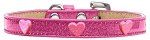 Pink Glitter Heart Widget Dog Collar