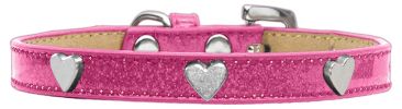 Silver Heart Widget Dog Collar