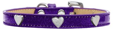 Silver Heart Widget Dog Collar