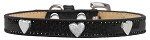 Silver Heart Widget Dog Collar (size: Black Ice Cream Size 12)