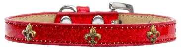 Bronze Fleur De Lis Widget Dog Collar