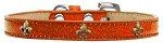 Bronze Fleur De Lis Widget Dog Collar (size: Orange Ice Cream Size 16)