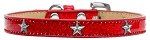 Silver Star Widget Dog Collar (size: Red Ice Cream Size 20)
