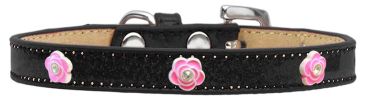 Bright Pink Rose Widget Dog Collar