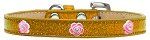 Bright Pink Rose Widget Dog Collar (size: Gold Ice Cream Size 20)