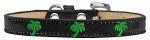 Green Palm Tree Widget Dog Collar (size: Black Ice Cream Size 10)