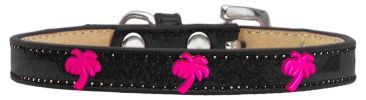 Pink Palm Tree Widget Dog Collar