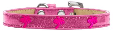 Pink Palm Tree Widget Dog Collar