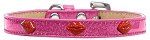 Red Glitter Lips Widget Dog Collar