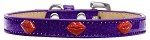 Red Glitter Lips Widget Dog Collar