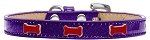 Red Bone Widget Dog Collar (size: Purple Ice Cream Size 16)