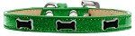 Black Bone Widget Dog Collar (size: Emerald Green Ice Cream Size 16)