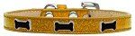Black Bone Widget Dog Collar (size: Gold Ice Cream Size 20)