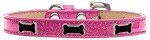 Black Bone Widget Dog Collar (size: Pink Ice Cream Size 16)